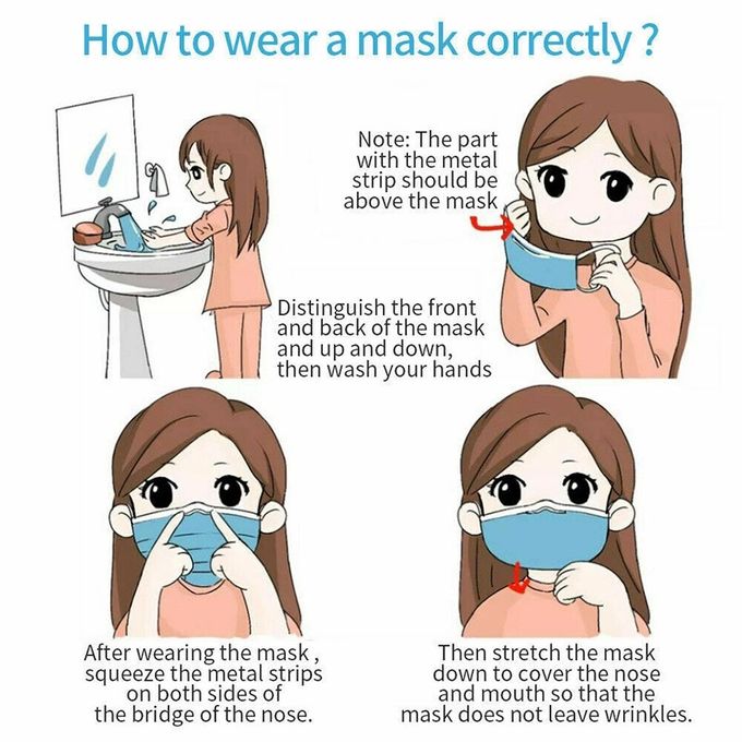 Biru 3 Ply Masker Sekali Pakai / Masker Wajah Kain Non Woven Dengan Sepotong Hidung Disesuaikan